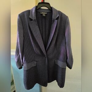 Luxology Women's Striped Blazer - Dark Blue